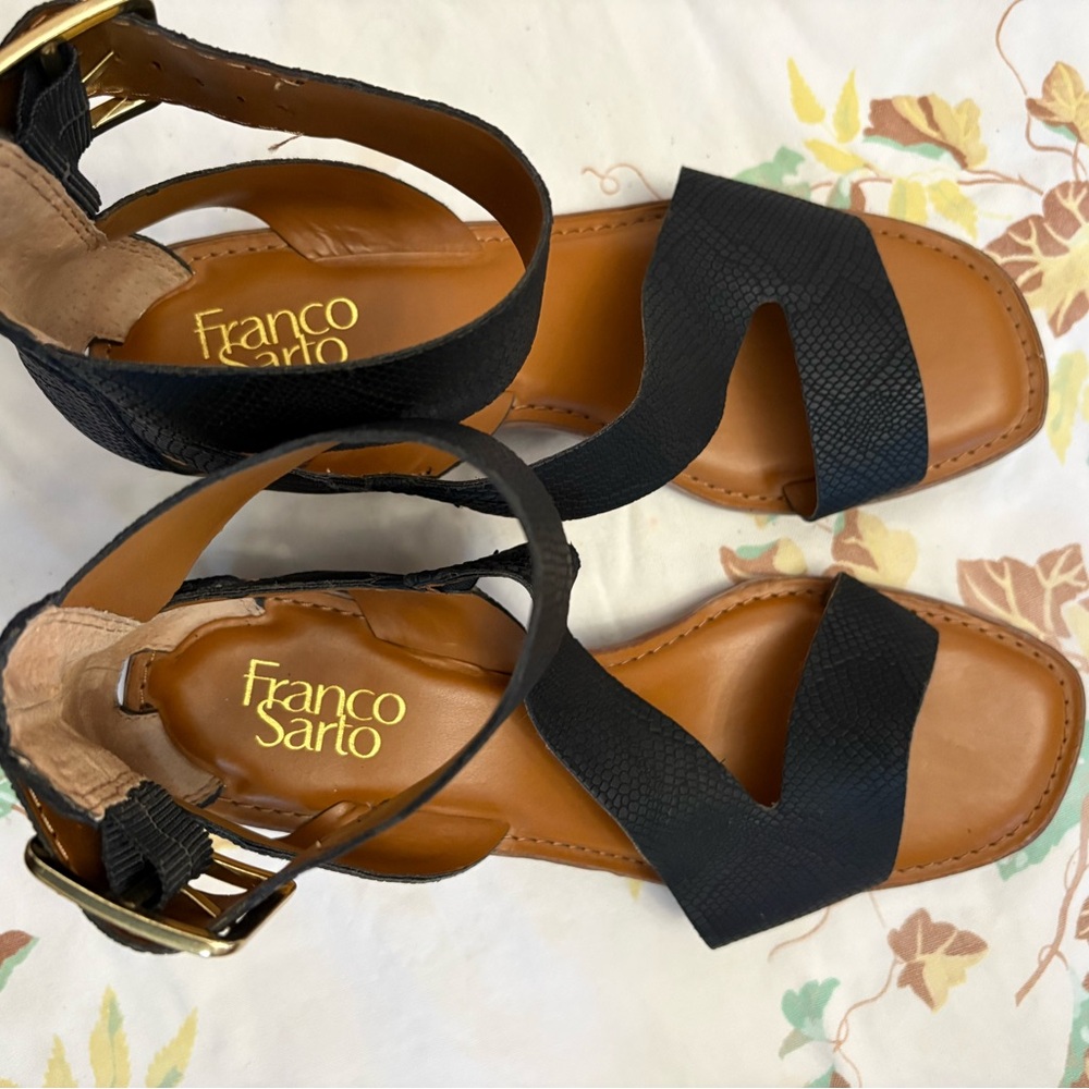 Franco Sarto Black Strappy Sandals